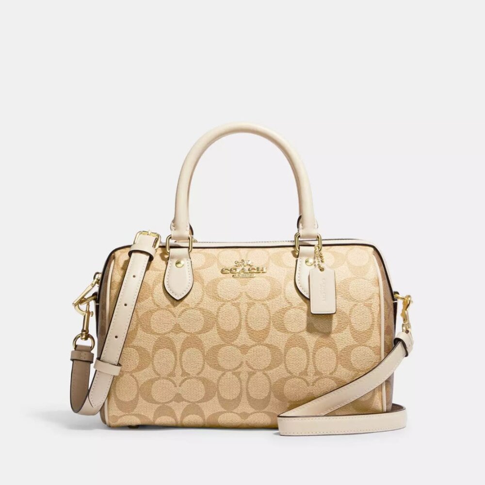 coach Rowan Satchel Bag In Blocked Signature Canvas ch486